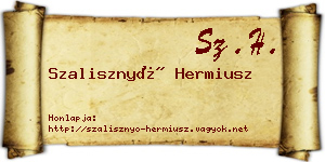 Szalisznyó Hermiusz névjegykártya